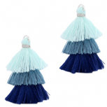 Kwastjes 3 lagen 3.2cm blue