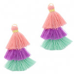 Kwastjes 3 lagen 3.2cm green purple
