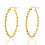 RVS oorringen ovaal met twist 30x20mm