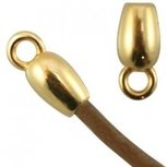 dq eindkapje goudkleurig voor 2mm leer