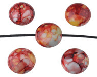 Kraal plat rond rood/geel