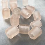 Cilinder glaskraal 10mm zacht roze mat