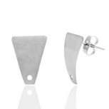 RVS silverplated oorstekers 16x22mm