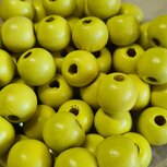 Houten kraal lemongeel 12mm