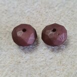 Glaskraal facet mat donker bruin 7x10mm