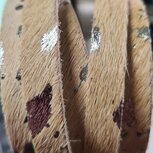 Leervacht bruin zilver print 10mm