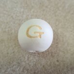 Houten letterkraal G rond 14mm