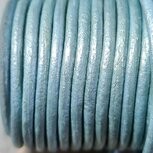 Leerkoord rond 2mm metallic lichtblauw