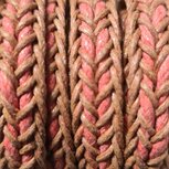 Waxkoord visgraat geknoopt roze/oudroze