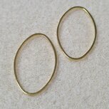 Metalen Ovale gesloten ring goud 26x16mm