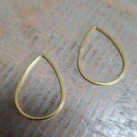 Druppel ring goud ​​​​​​​RVS 30x22mm