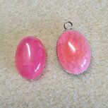 Agaat plaksteen 13x18mm ovaal agaat felroze
