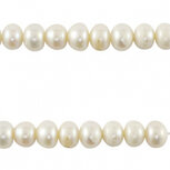 Zoetwater parel plat rond natuurlijk wit 7x6mm