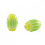 Millefiori kraal tube groen-geel