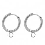 RVS oorringen silver 18mm