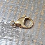 Karabijn slotje goud RVS 15mm