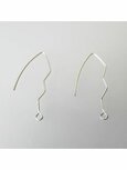 Sterling zilveren lange oorhaken zigzag