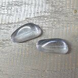 Glaskraal nugget blank grijs 32x15mm 