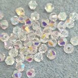 Konische glaskraal transparant AB 4mm