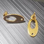 RVS oorstekers dubbel ovaal met oogje goud