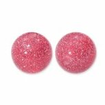 Acryl kraal met glitter cherry pink silver 12mm