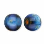 Acryl kraal blue gold 12mm