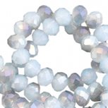 Facetkraal rondel luchtblauw opaal 6x4mm
