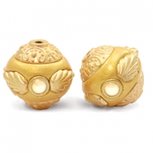 Handgemaakte Bohemian kralen 14mm geel/goud
