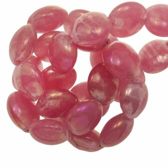 Glaskralen ovaal Smartie Pink