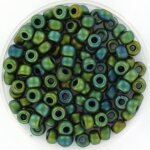 Miyuki Glas rocailles 4mm metallic matte iris dark green