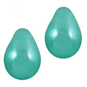 DQ glasparel  druppel, teal 9x6mm