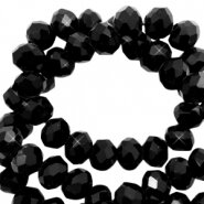Facetkraal rondel sky black pearl&nbsp; 6x4mm