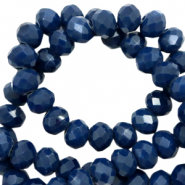 Facetkraal rondel  Ensign blue 6x4mm