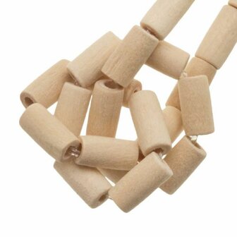 Houten kraal, blanke koker, 8x4mm