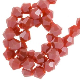 Konische glaskraal blush red 4mm