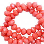 Facetkraal rondel 4x3mm coral red