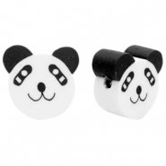 Polymeer kraal panda zwart/wit