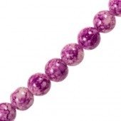 glaskralen rond 10mm marble purple