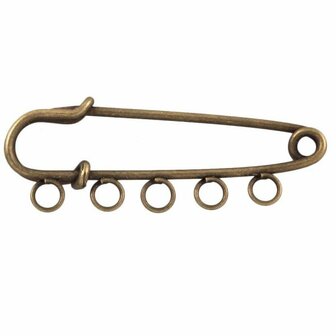 Brochespeld brons met vijf oogjes 50x17mm