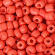 Glas rocailles 4mm Neon coral orange