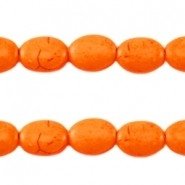 keramiek kraal ovaal 10x14mm oranje