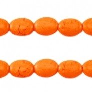 keramiek kraal ovaal 10x14mm oranje