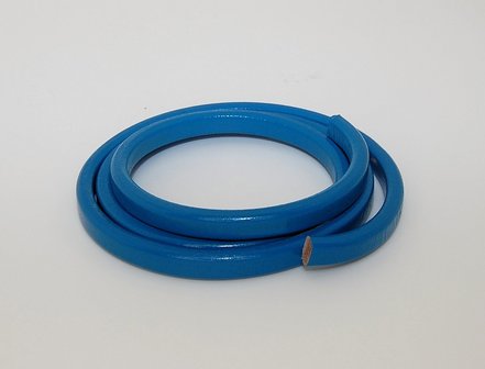 DQ leer ovaal 10x6mm blauw