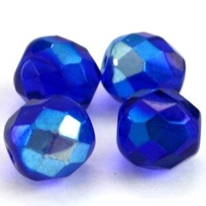 Facetkraal 8mm diep cobalt blauw