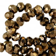Facetkraal rondel crystal copper diamond coating