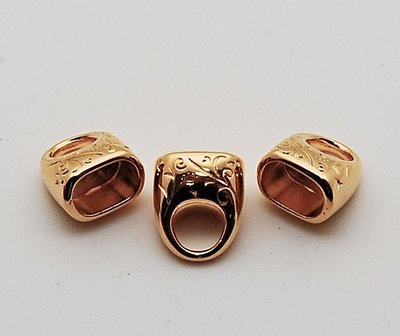 eindkap leer goud 6x10mm