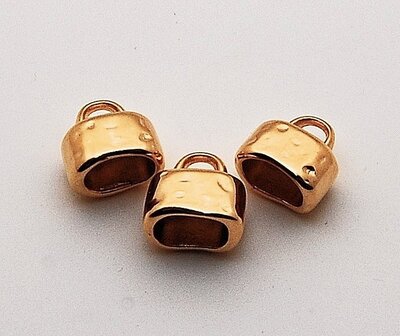 eindkap leer goud 6x10mm