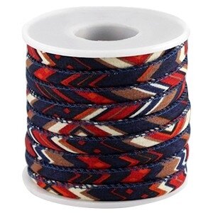 aztec koord 6mm blauw/rood