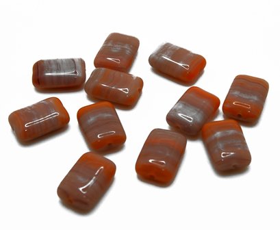 rechthoek Oudroze-oranje 12x8mm