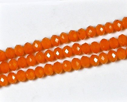 Facet kralen 6x8mm  Oranje